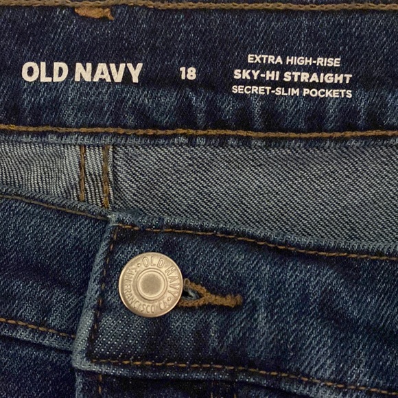 Old Navy Extra High Rise Sky Hi Straight Jeans Secret Slim Pockets Plus Size 18 - Picture 10 of 12